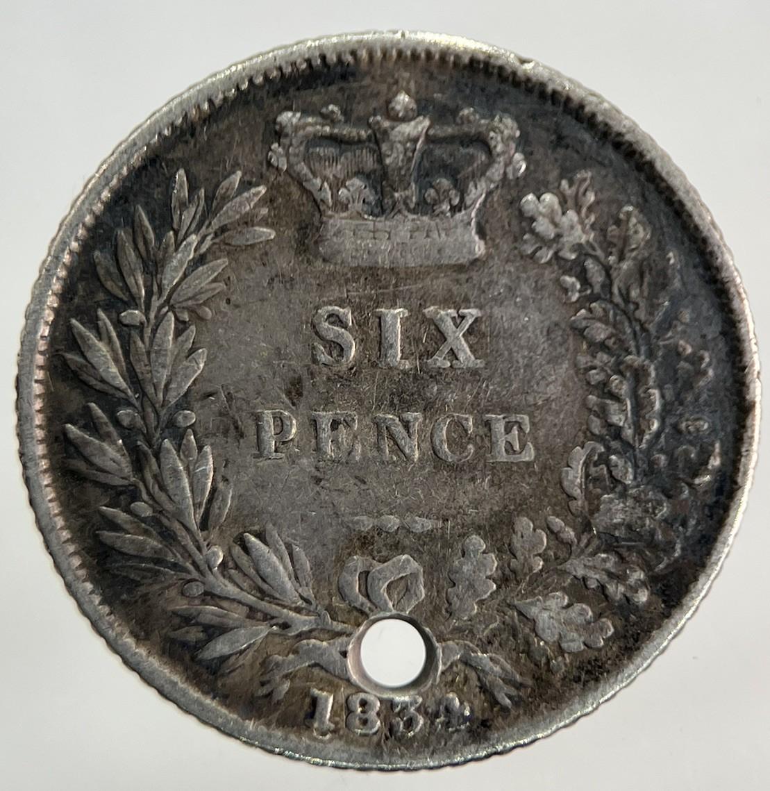 1834 William IV Sixpence Silver Coin | Fine Collectable Grade