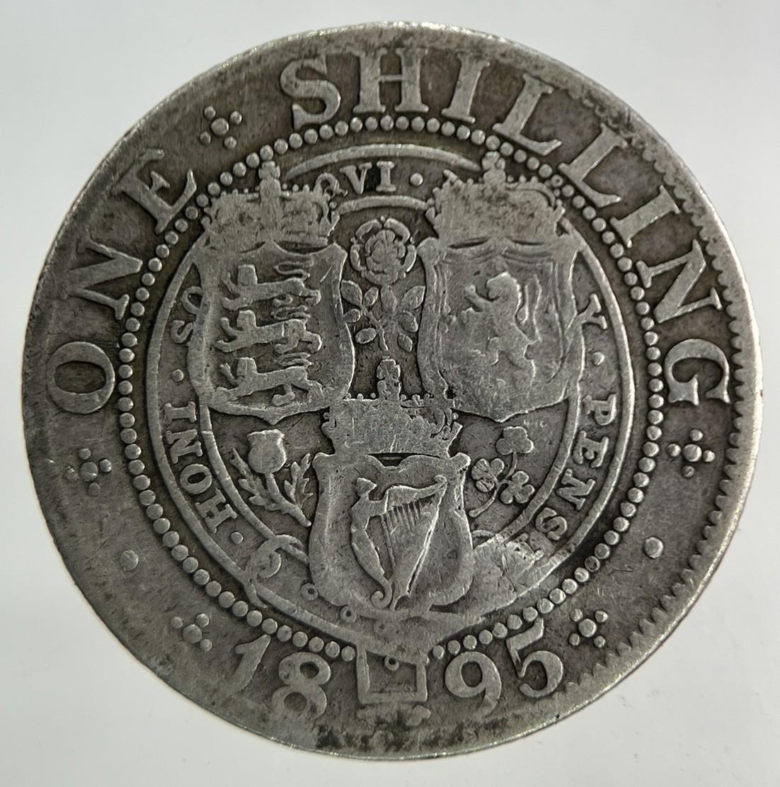 1895 Stamped Victoria Shilling Silver Coin | Fine Collectable Grade