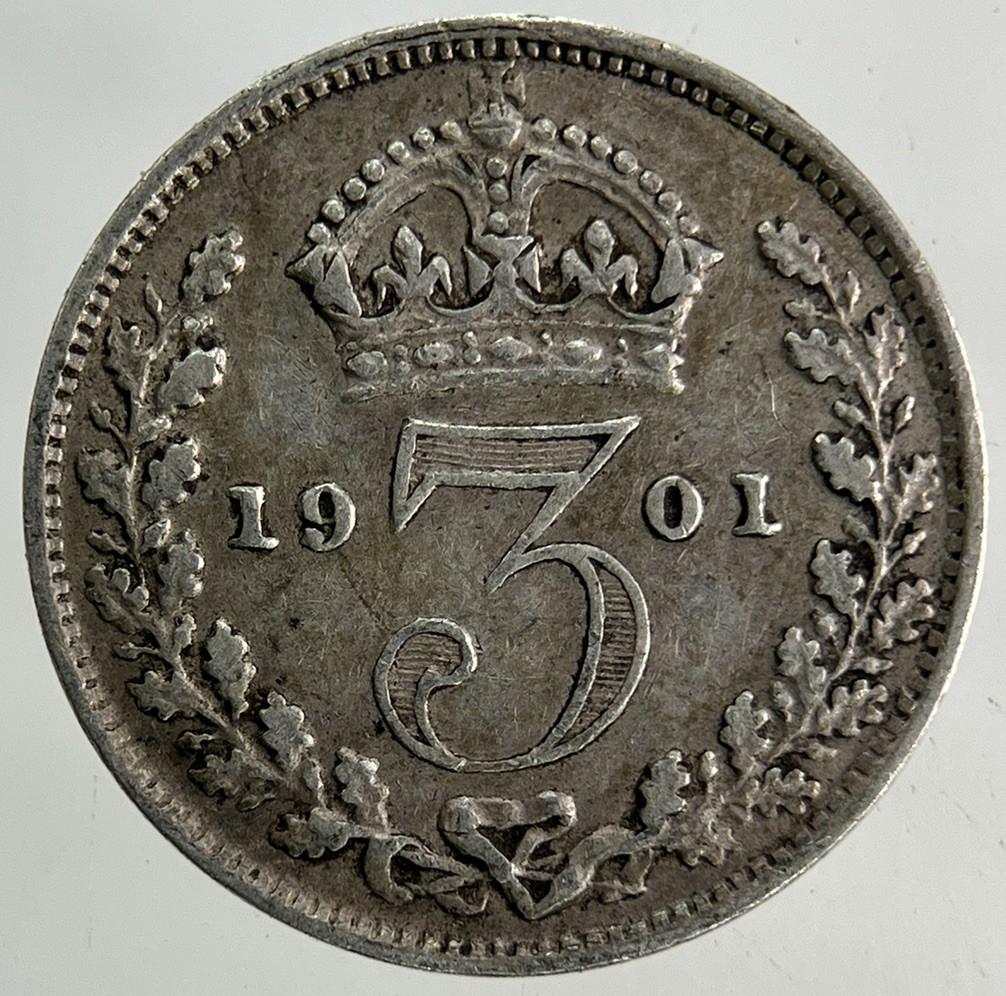 1901 Victoria Threepence Silver Coin | Very High Grade