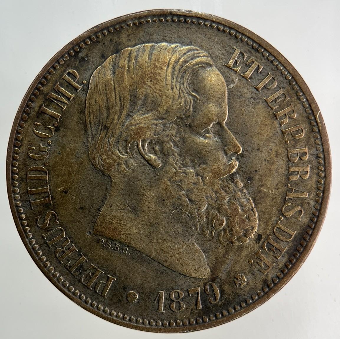 1879 Brazil 40 Reis Coin | Fine Collectable Grade