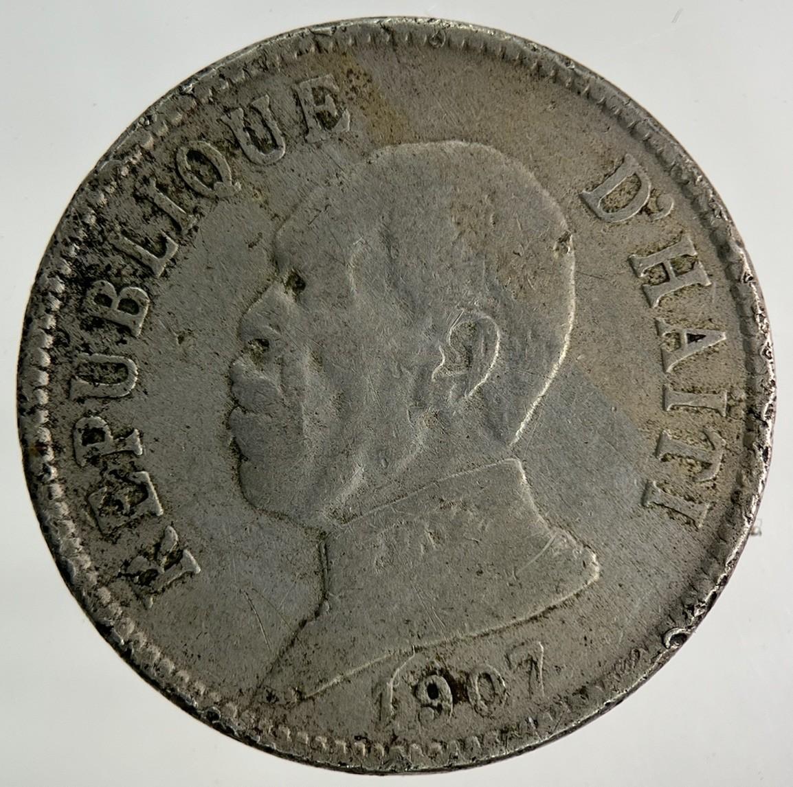 1907 Haiti 20 Centimes Coin | Fine Collectable Grade