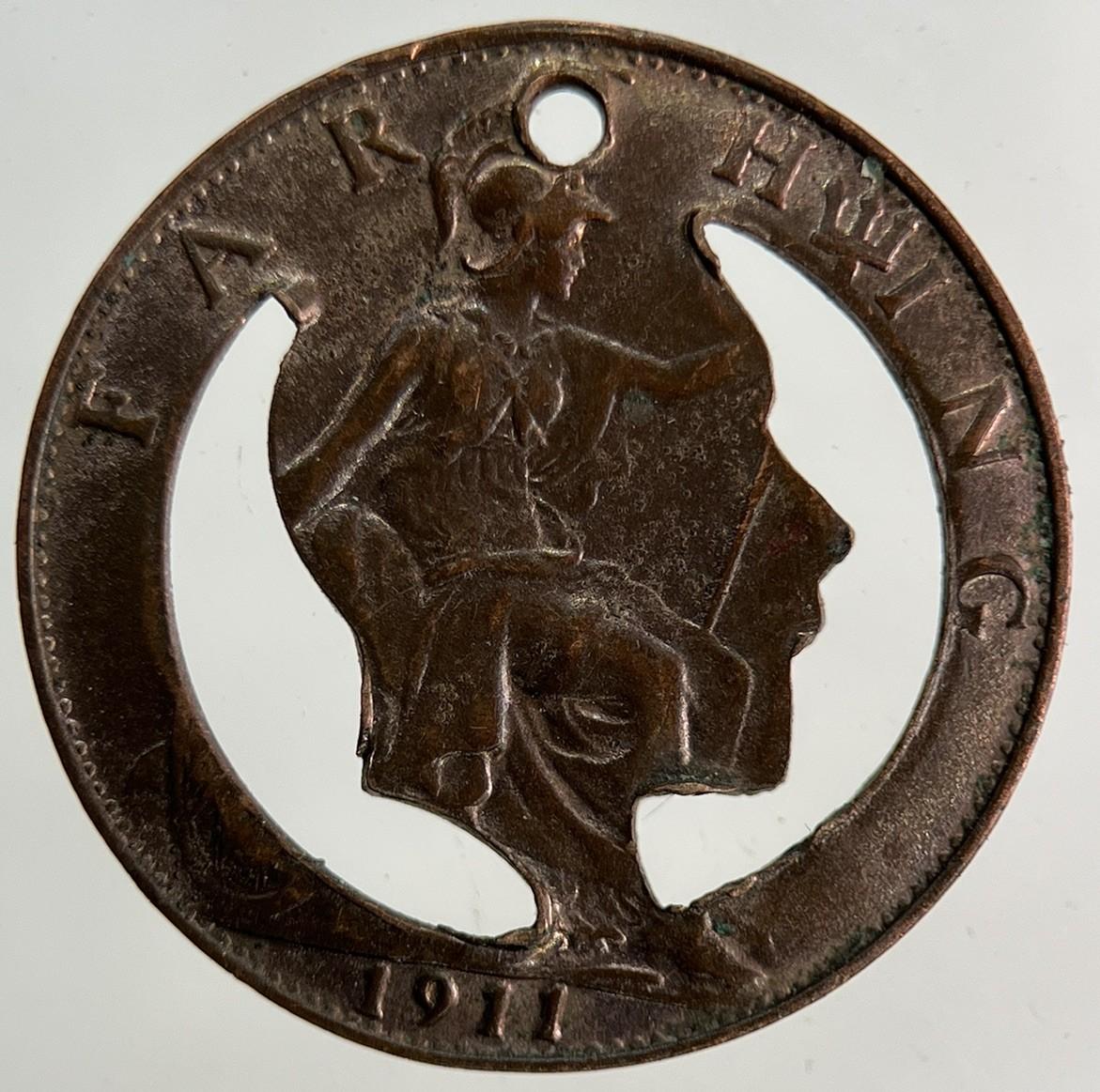 1911 Modified George V Farthing Coin | Collectable Grade