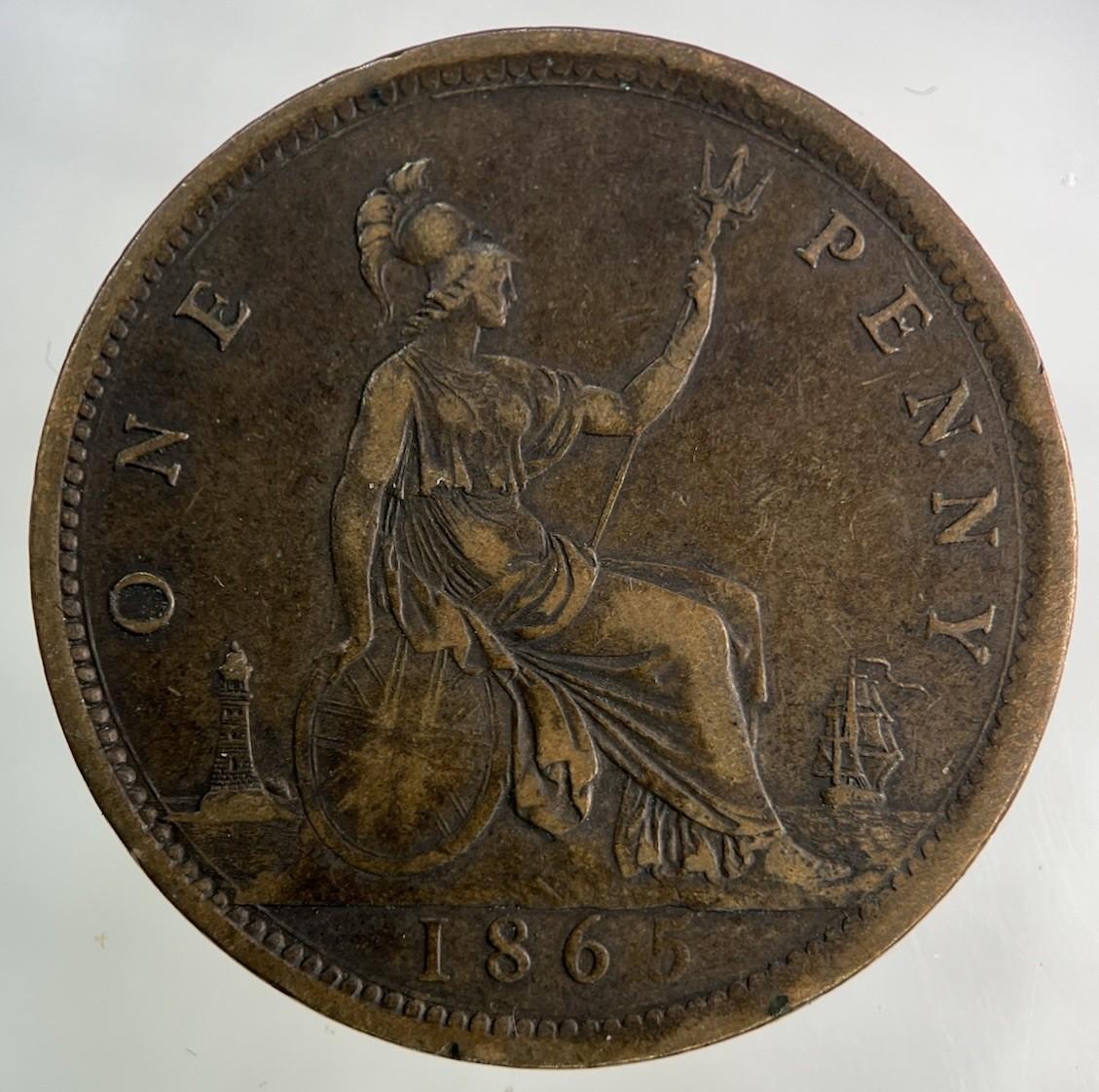 1865 Victoria One Penny Coin | Fine Collectable Grade