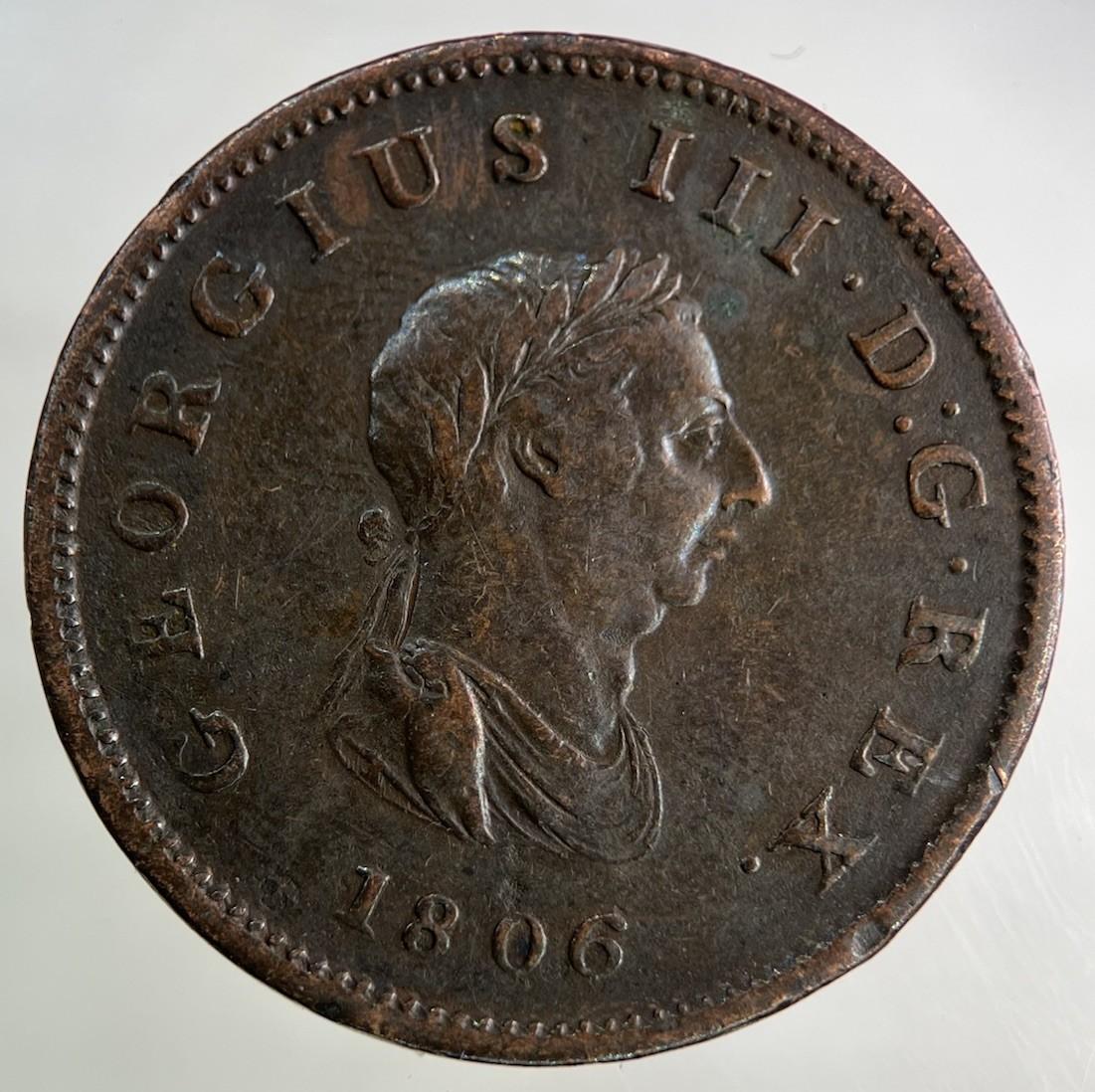 1806 George III 3rd Half-Penny Coin | Fine Collectable Grade