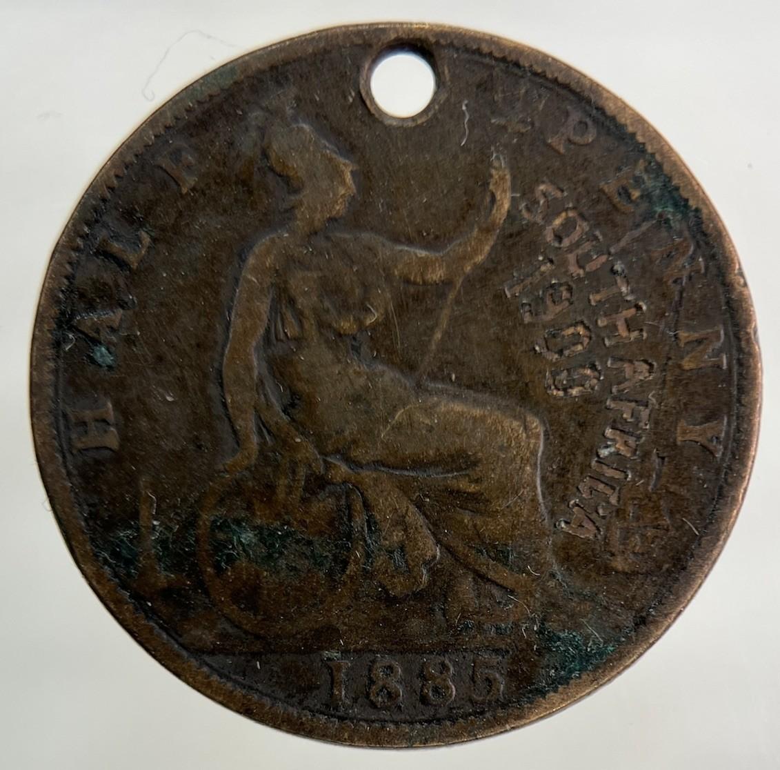 1885 Engraved Victoria Half-Penny Coin | Collectable Grade