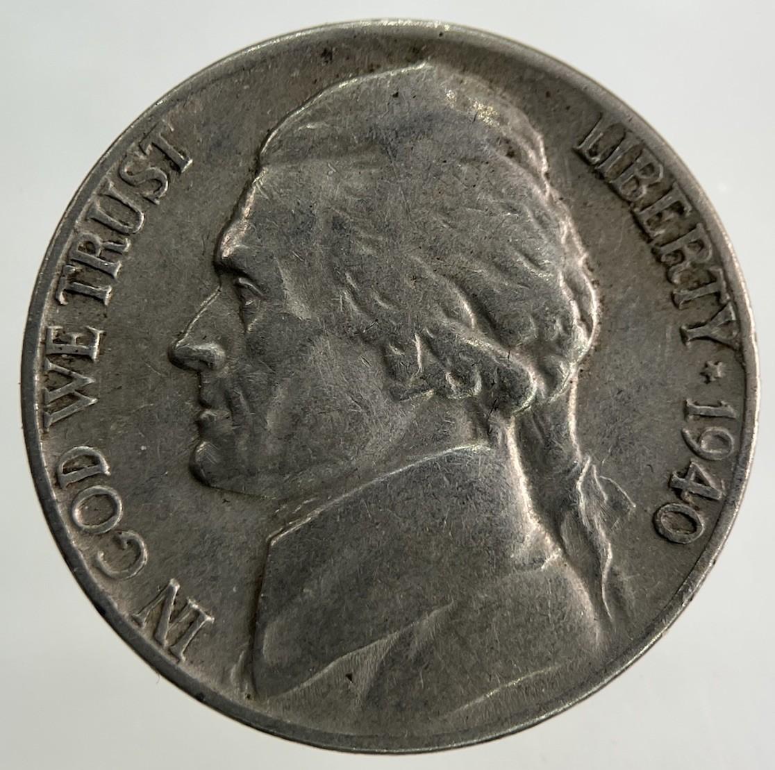 1940 US USA Jefferson Nickel 5 Cents Coin | Collectable Grade