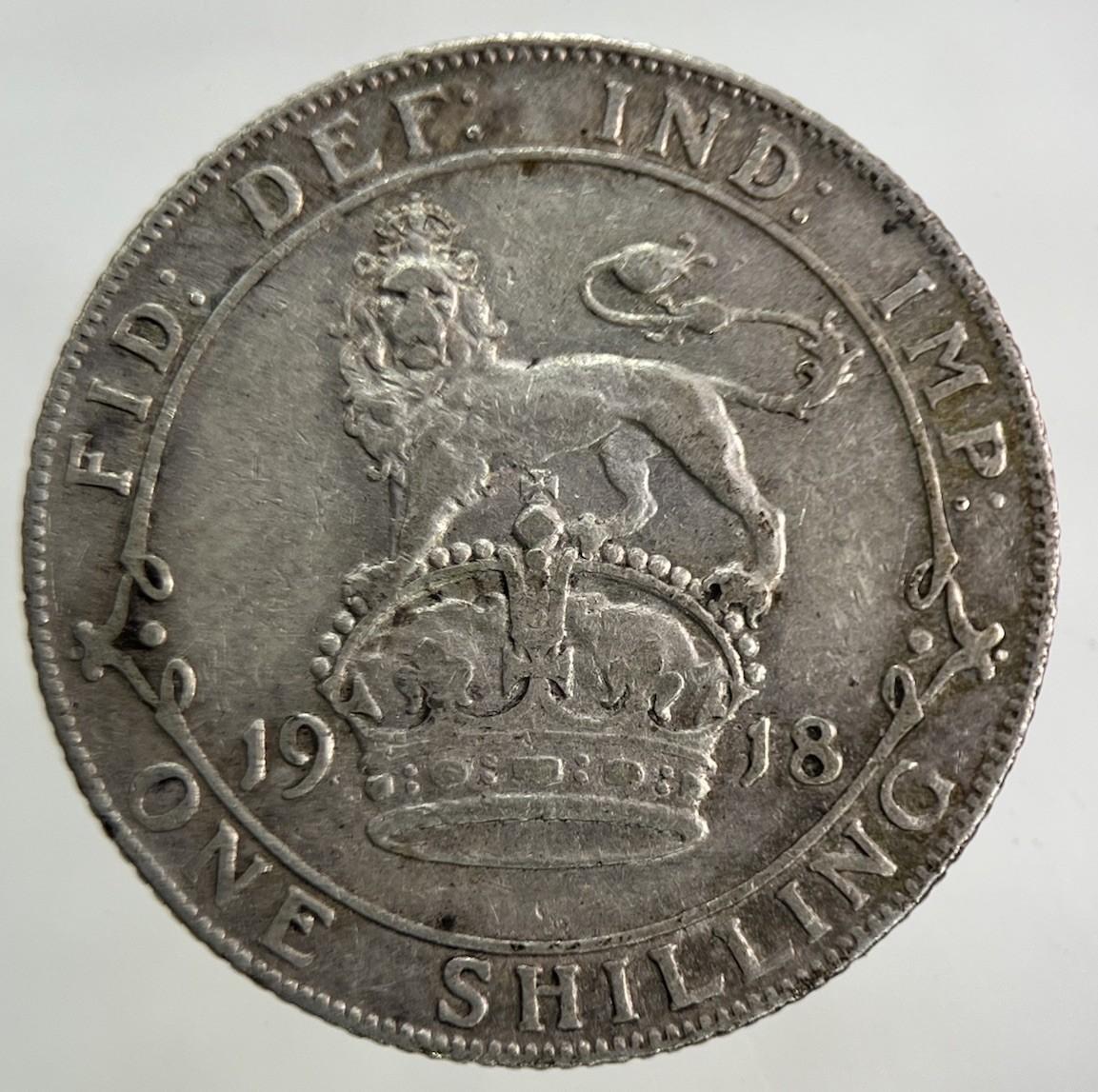 1918 George V Shilling Silver Coin | Very High Grade