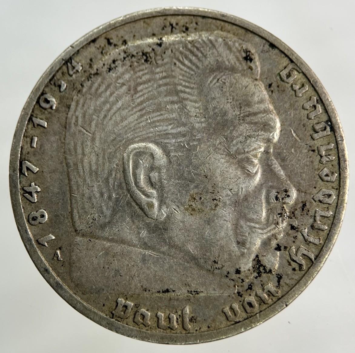 1939 German Nazi 2 Mark Silver Coin | Very High Grade