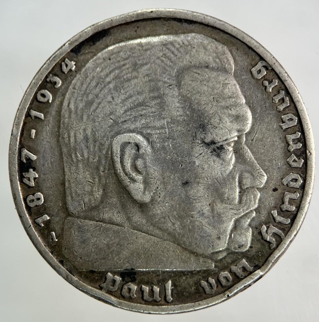 1937 German Nazi 5 Mark Silver Coin | Very High Grade