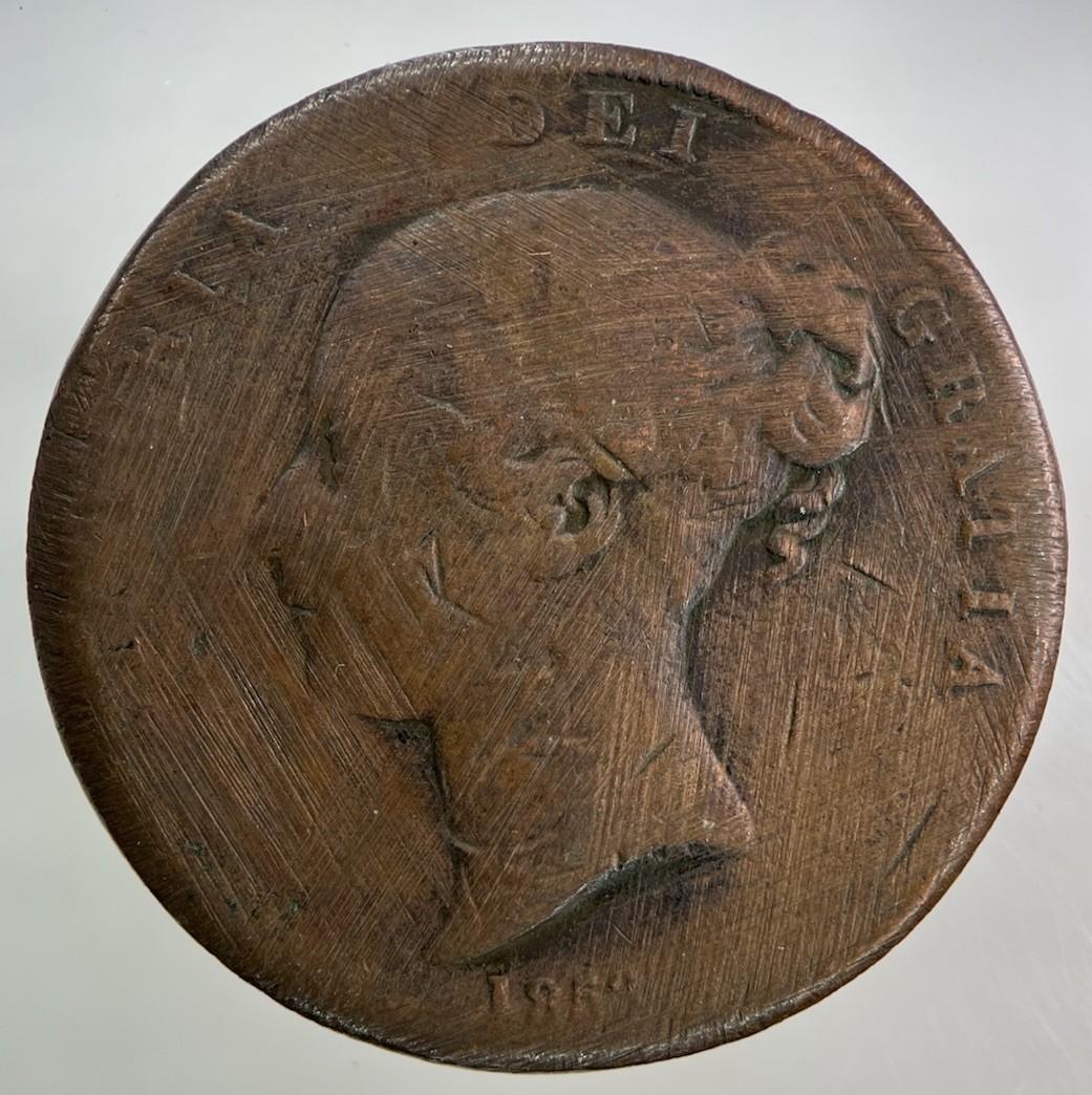 1853 Victoria One Penny Coin | Fair Grade