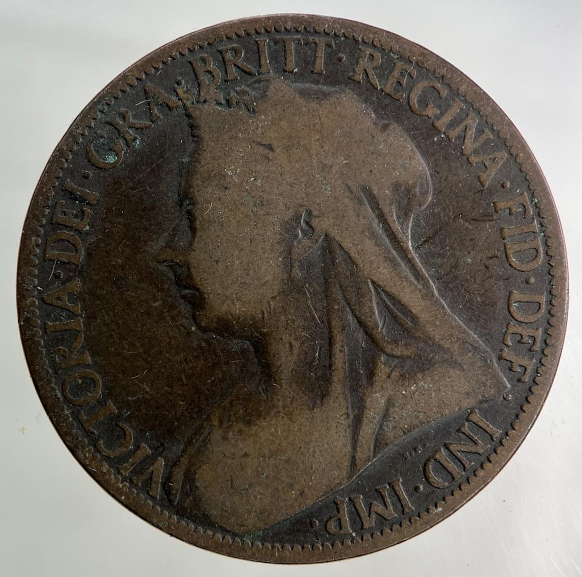 1899 Victoria One Penny Coin | Worn Grade