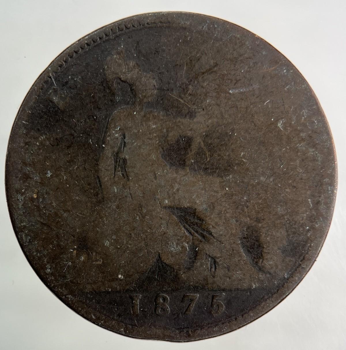 1875 Victoria One Penny Coin | Fair Grade