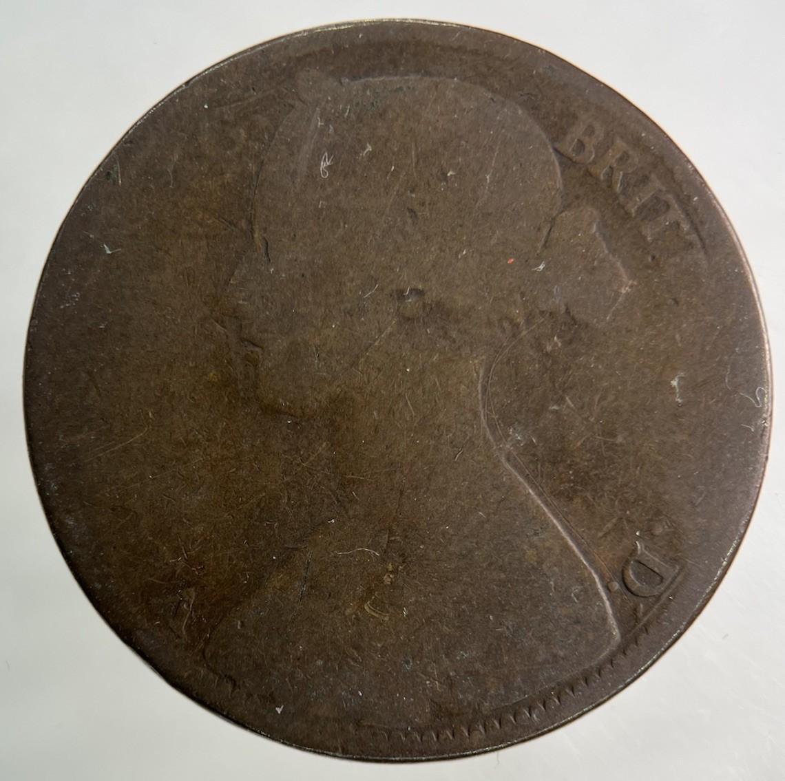 1861 Victoria One Penny Coin | Fair Grade