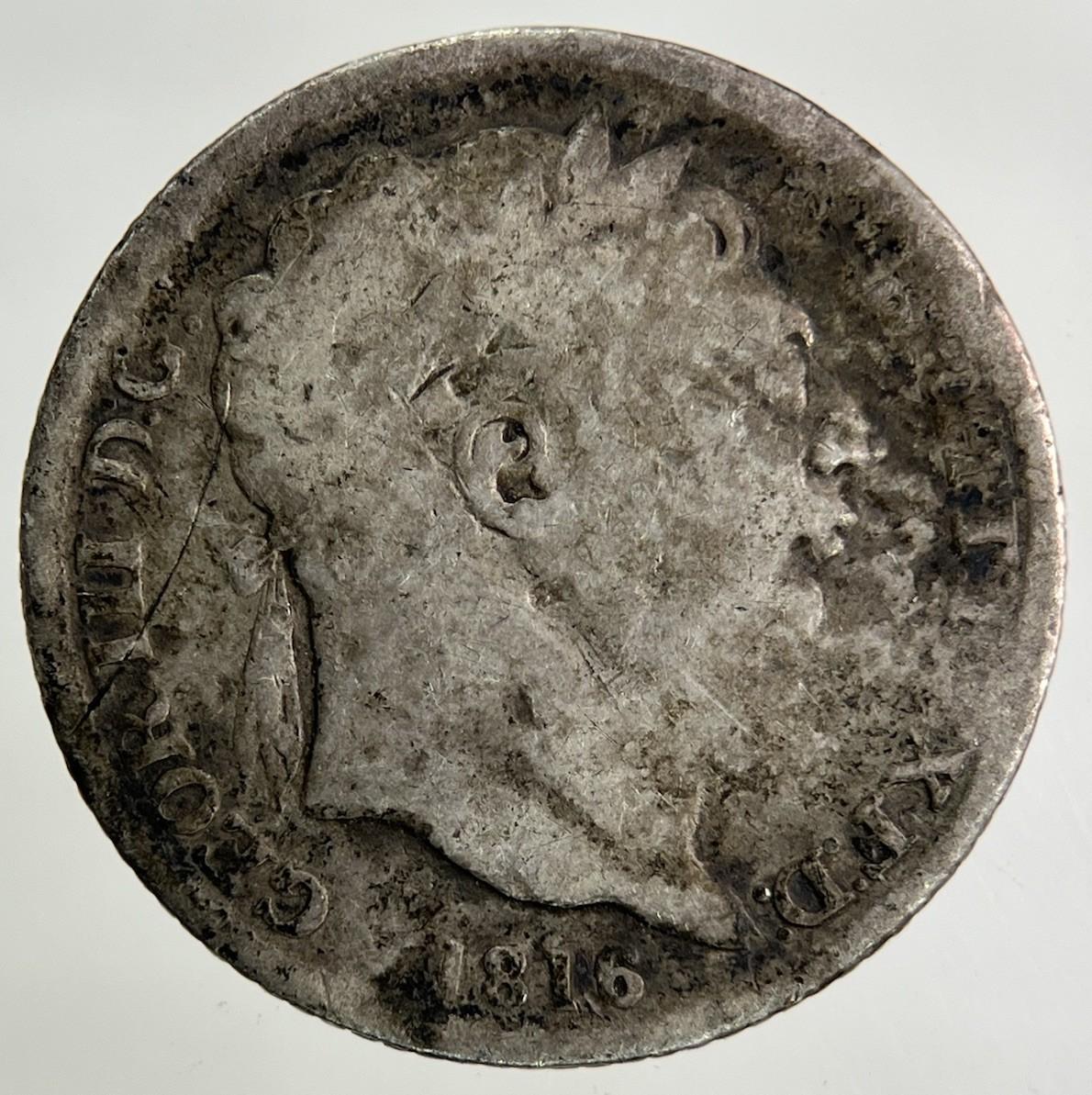 1816 George III 3rd Sixpence Silver Coin | Fair Grade