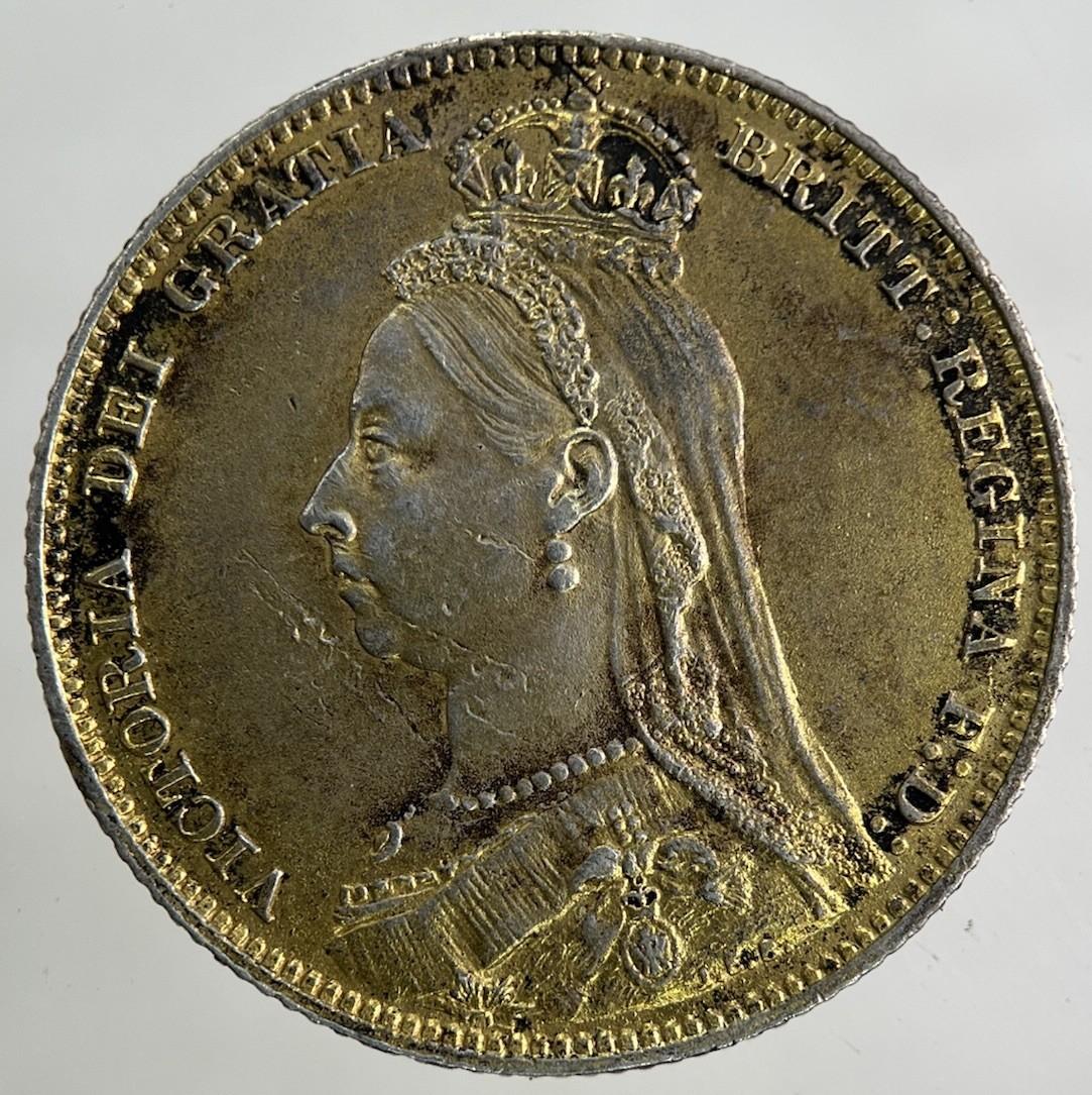 1887 Modified Victoria Shilling Silver Coin | Fine Collectable Grade