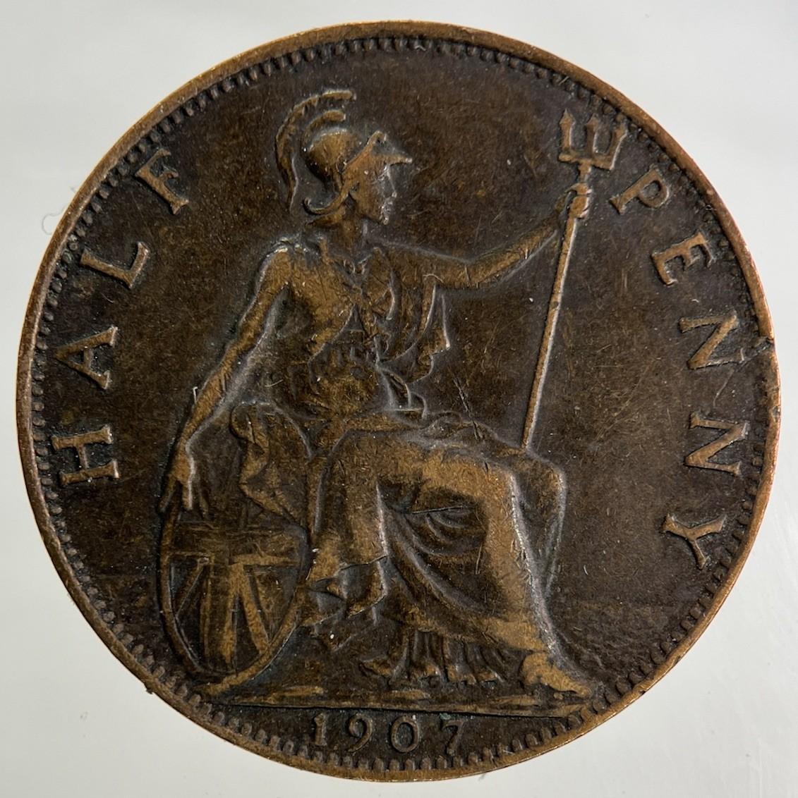 1907 Edward VII Half-Penny Coin | Fine Collectable Grade