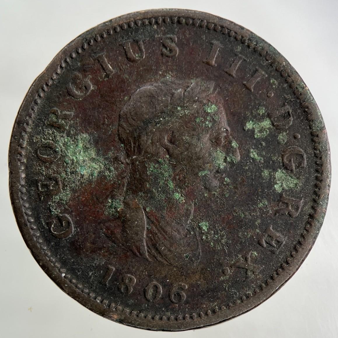 1806 George III 3rd Half-Penny Coin | Fine Collectable Grade