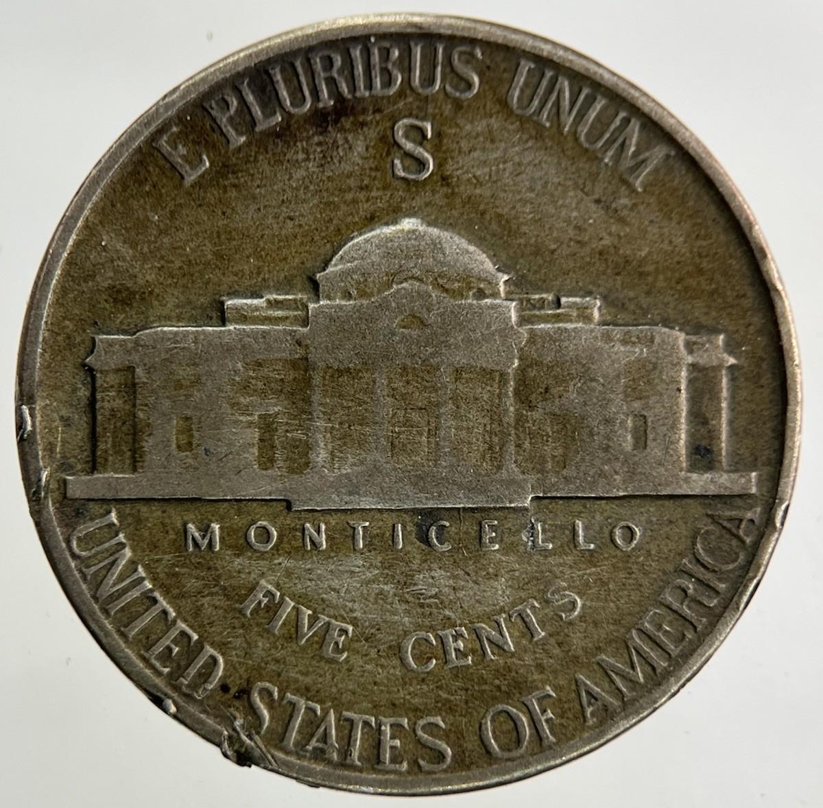 1943-S US USA War Nickel Silver Coin | Fine Collectable Grade