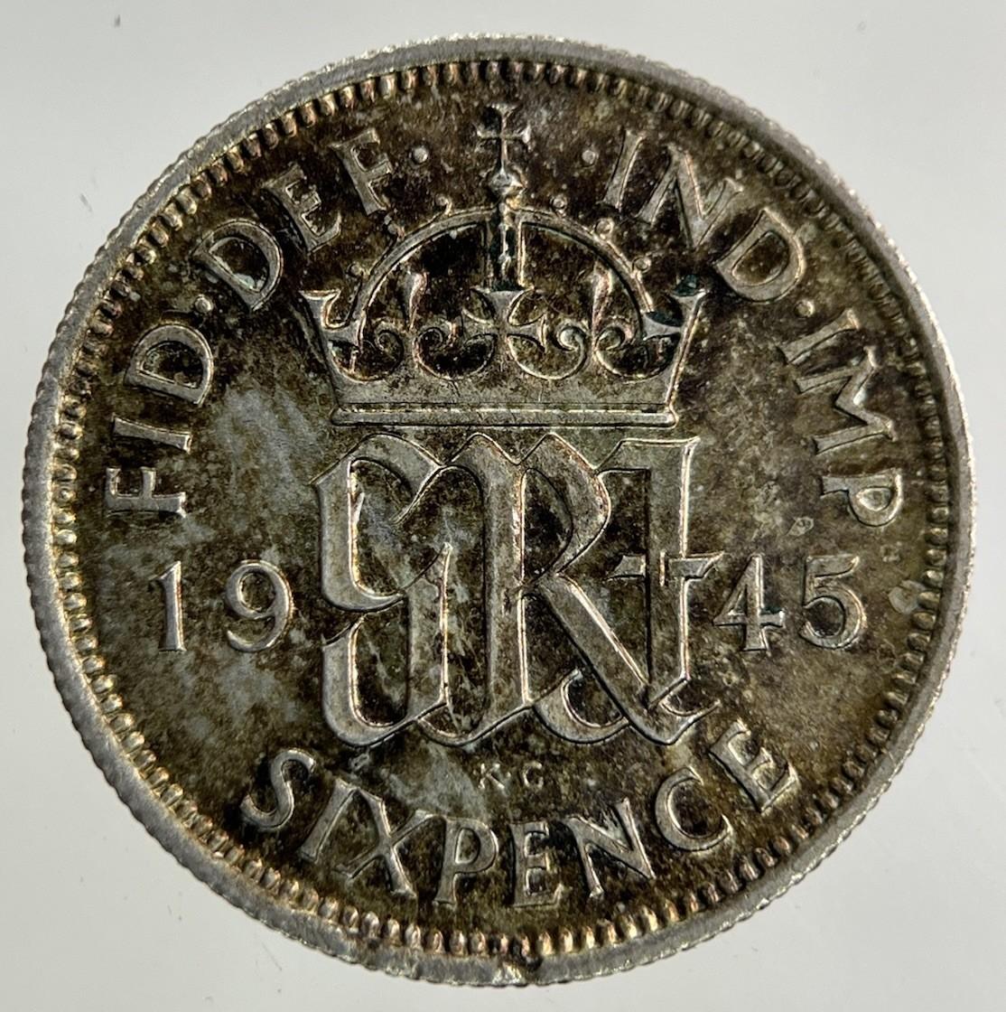 1945 George VI Sixpence Silver Coin | Fine Collectable Grade