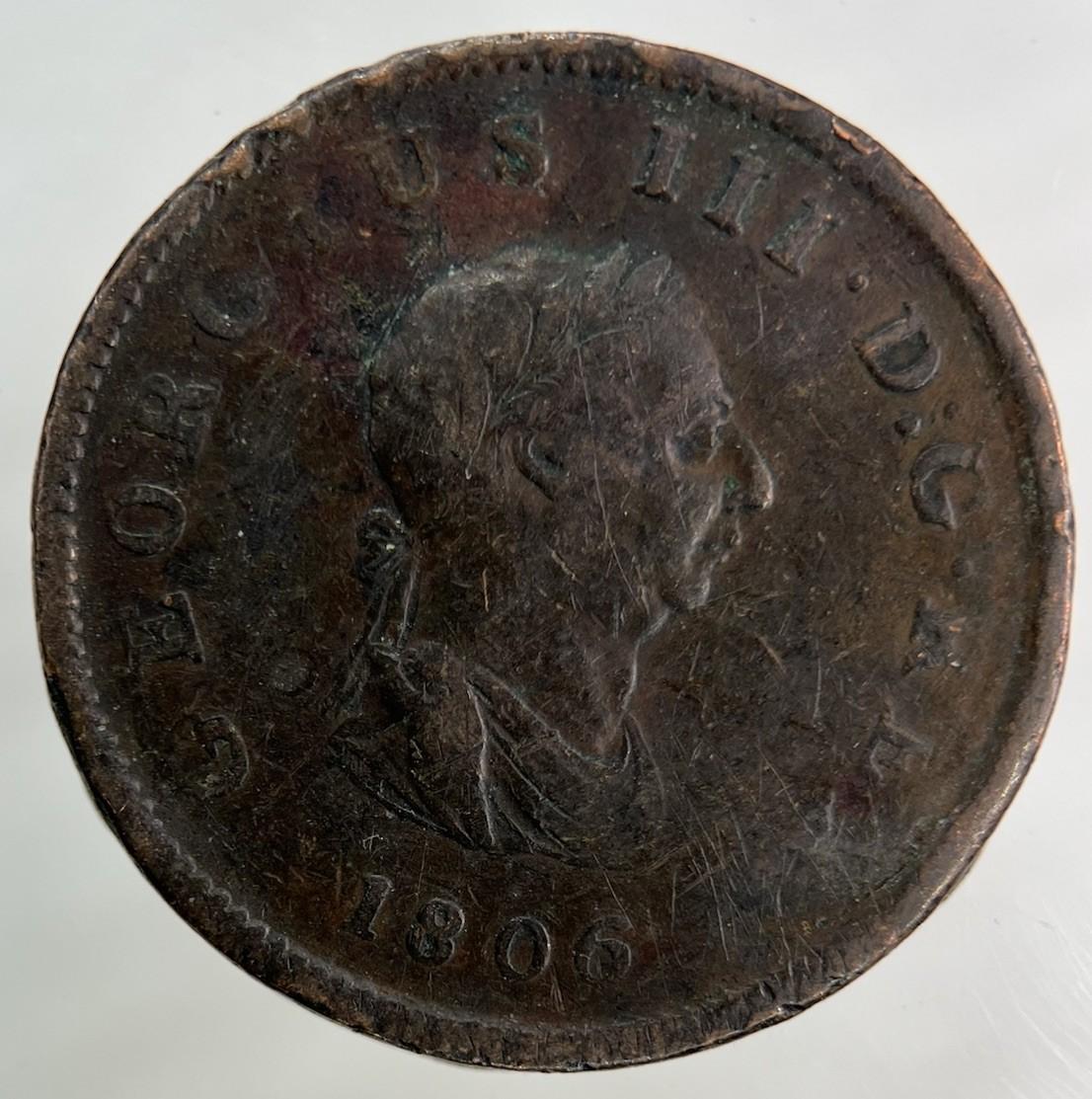 1806 George III 3rd Half-Penny Coin | Fine Collectable Grade