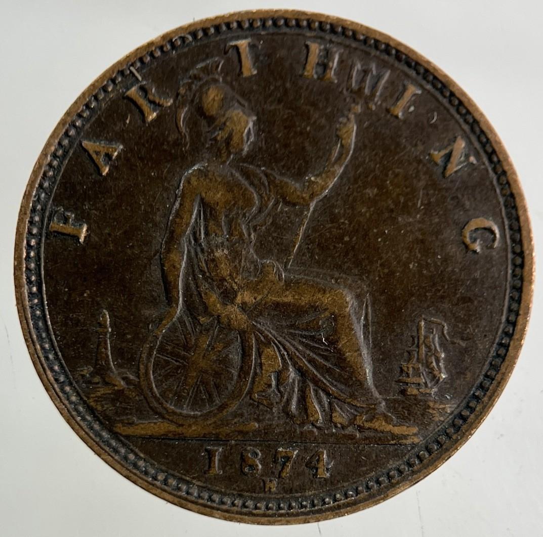 1874-H Victoria Farthing Coin | Fine Collectable Grade