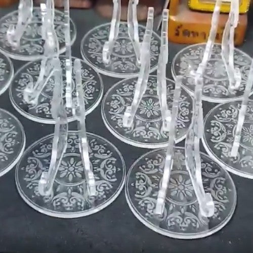 Clear Floral Pattern 1oz Silver Gold Coin / Amulet / Medal Display Stand