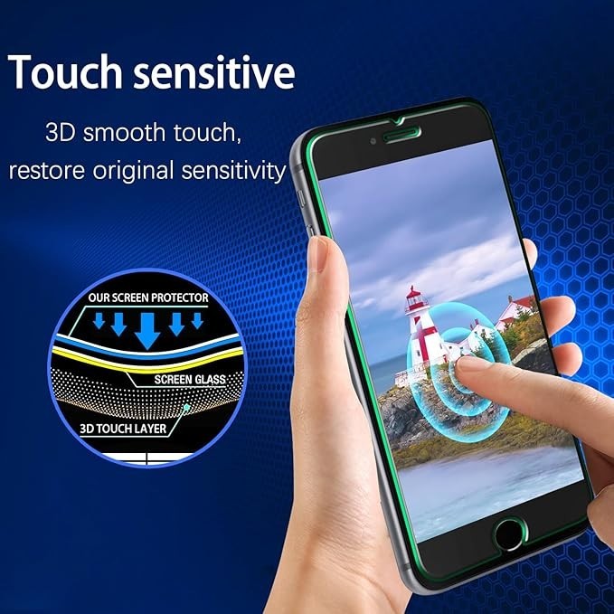 iPhone SE 2020 Protective Tempered Glass Screen Protector 2 Pack NO BUBBLE EDGE