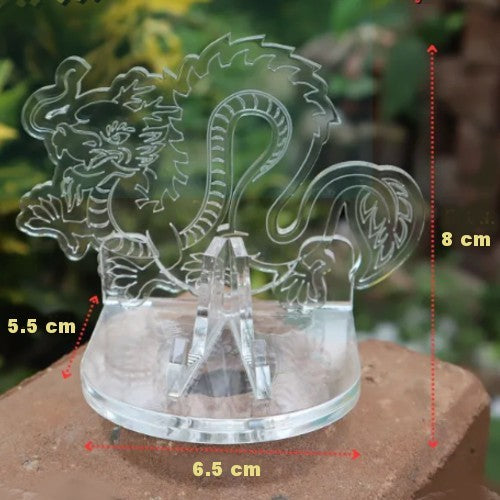 Clear Dragon Themed 1oz Silver Gold Coin / Amulet / Medal Display Stand
