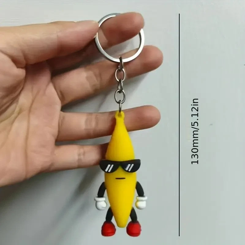 Banana Shaped Character Keyring Premium Keychain Gift UK