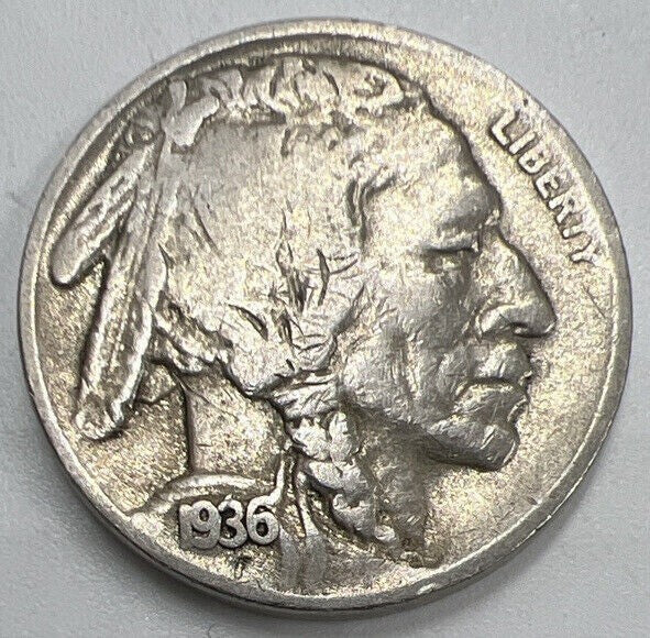 1936 - S US USA Buffalo Indian Head Nickel Coin | Collectable Grade