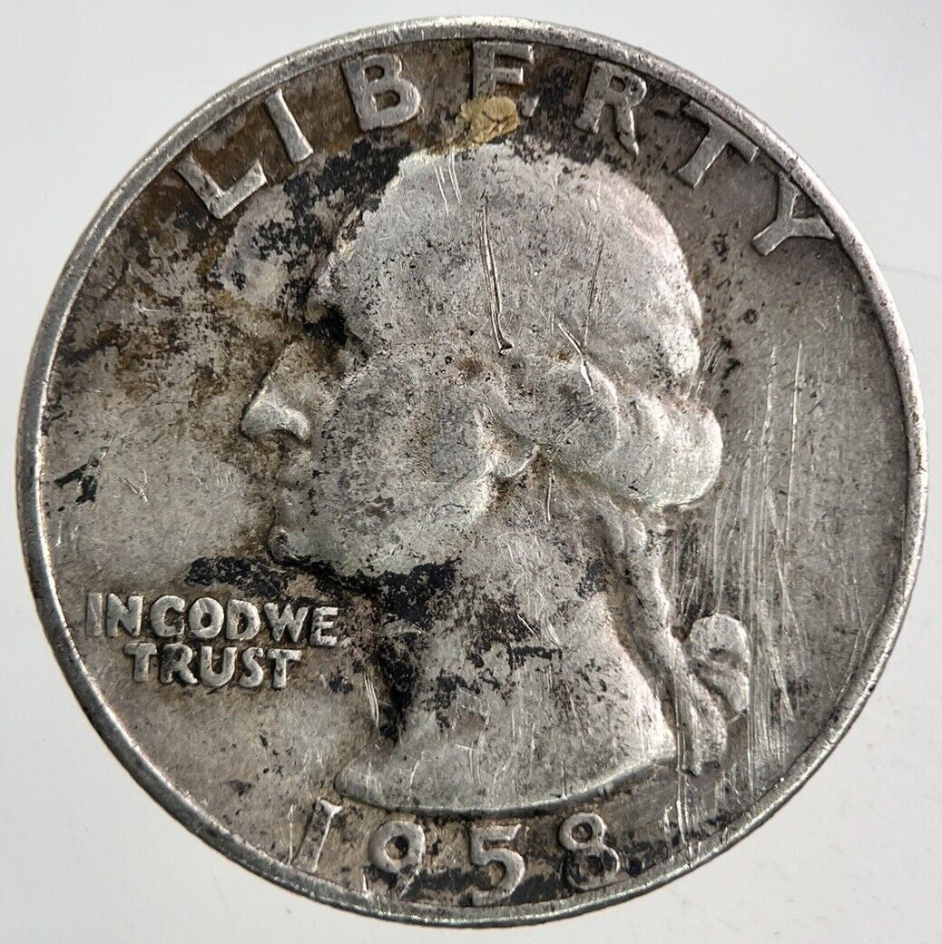 1958 - D US USA Quarter Dollar Silver Coin | Collectable Grade