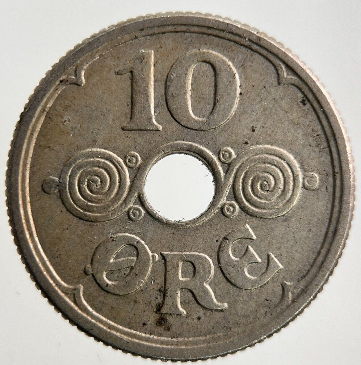 1924 Denmark 10 Ore Coin | Fine Collectable Grade