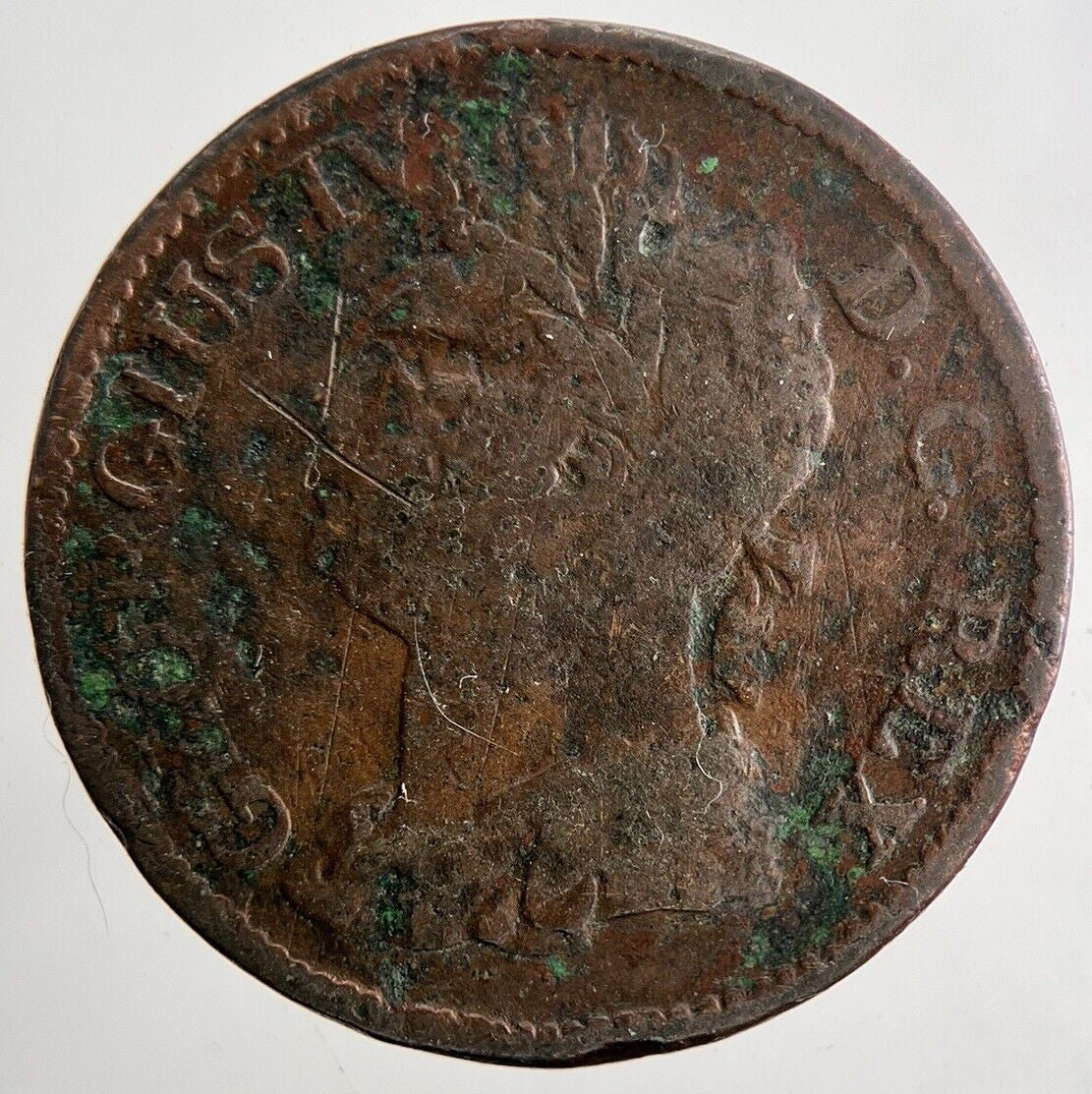 1822 George IV Irish Hibernia Half - Penny Coin | Fine Collectable Grade | a9486