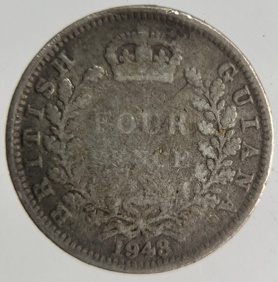 1943 Belize British Guiana Four - Pence Silver Coin | Collectable Grade