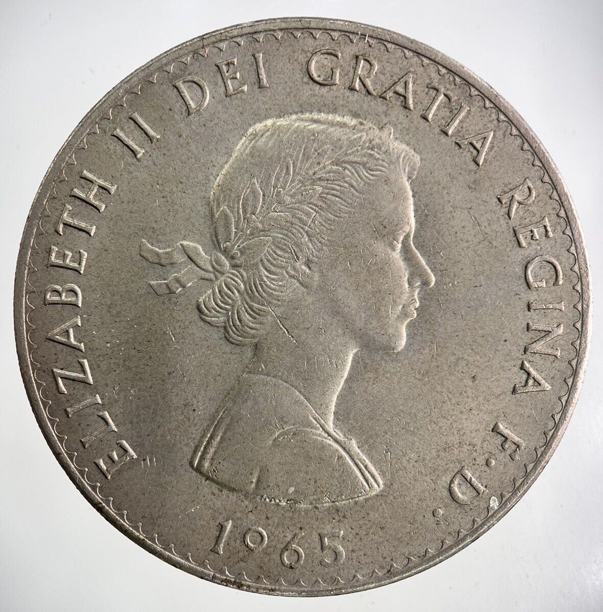 1965 Elizabeth II 2nd Churchill One Crown Coin | Very High Grade