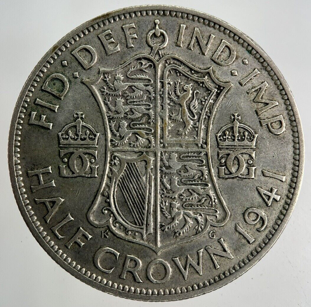1941 George VI Half - Crown Silver Coin | Fine Collectable Grade