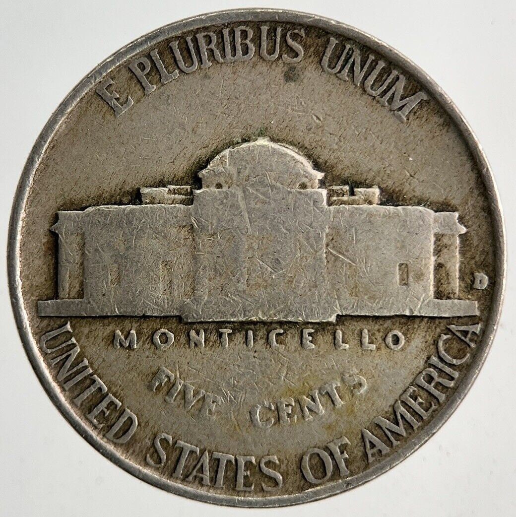 1941 - D US USA Jefferson Nickel V 5 Cents Coin | Fine Collectable Grade
