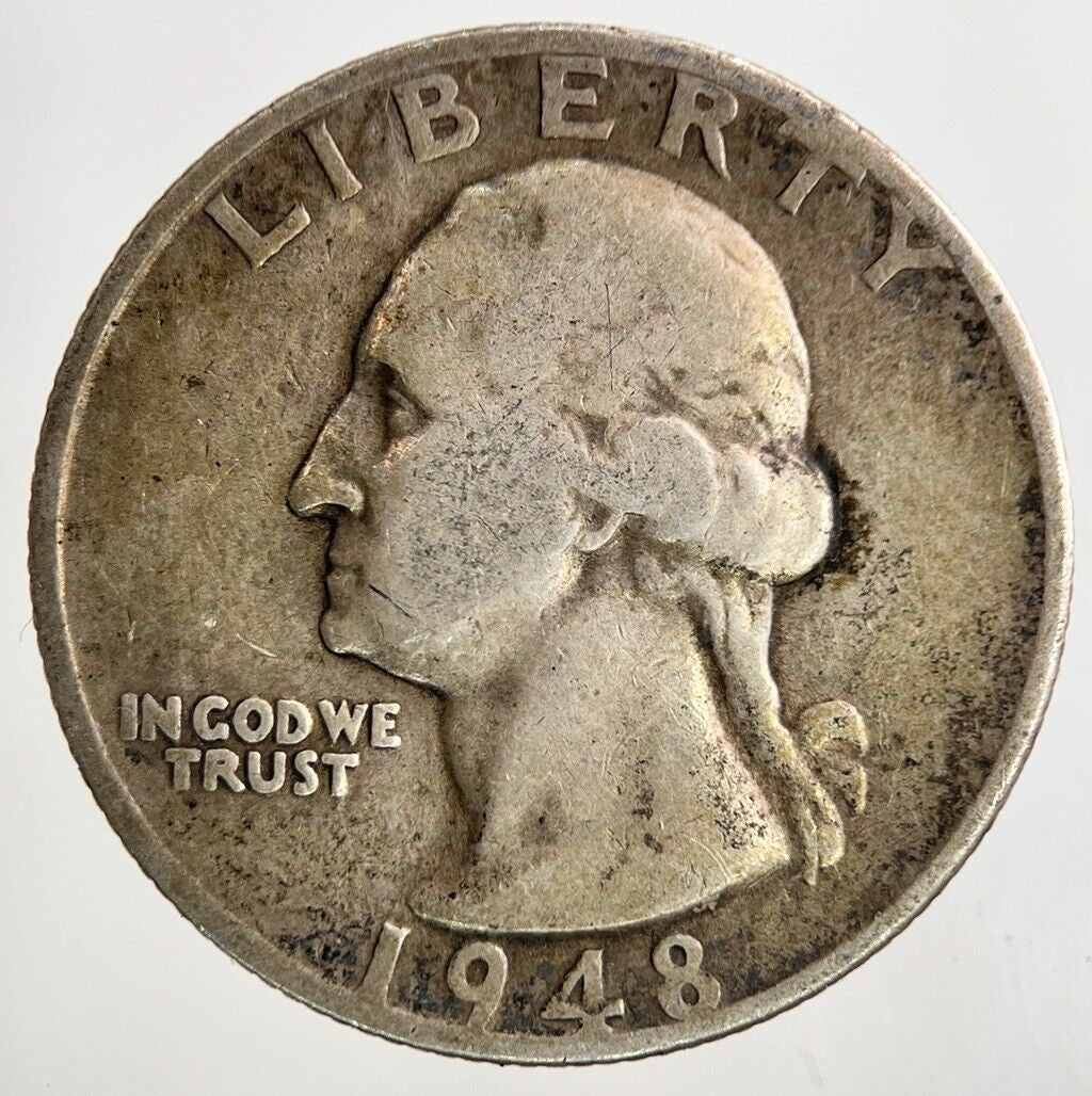 1948 - S US USA Quarter Dollar Silver Coin | Fine Collectable Grade