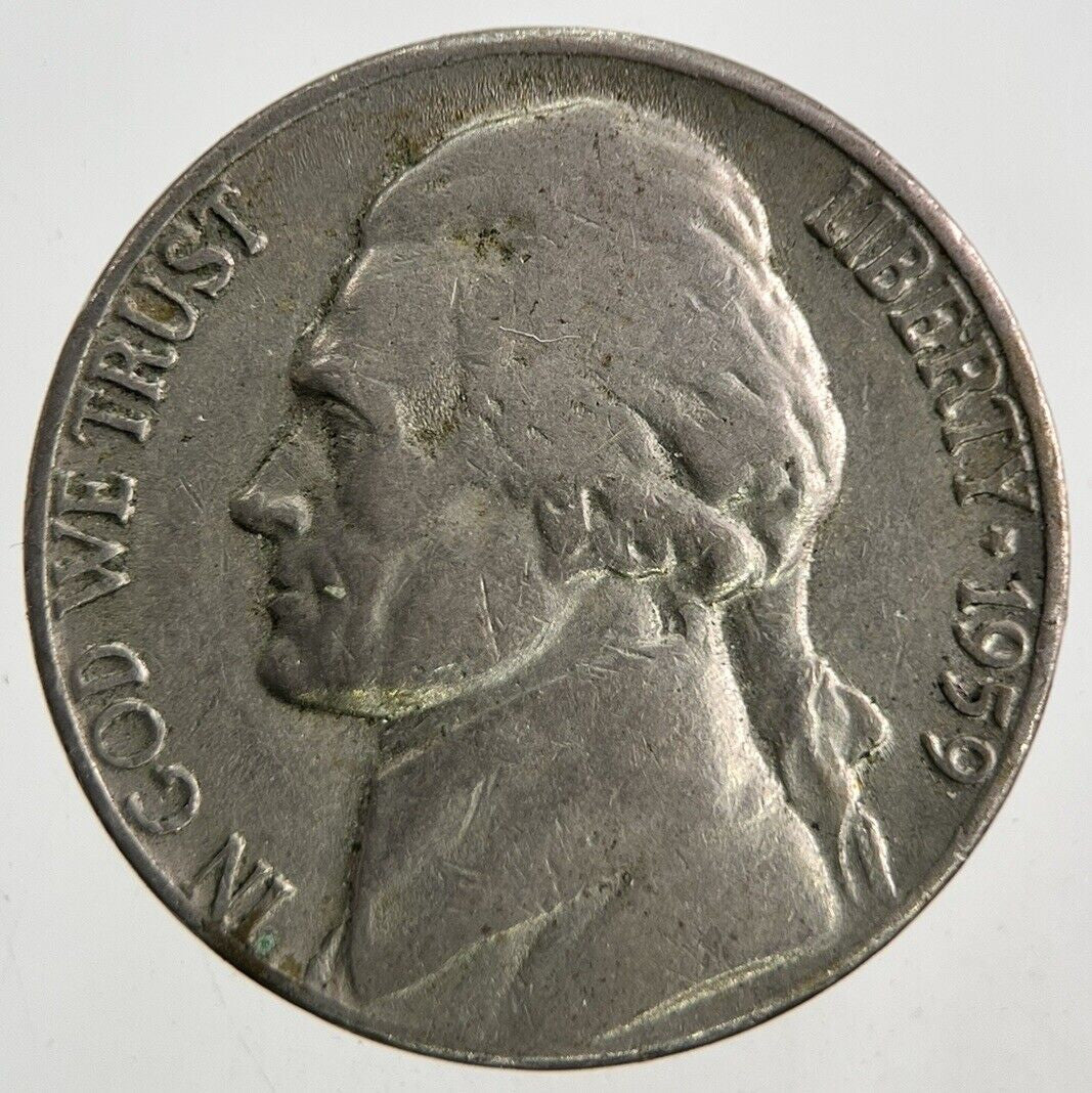 1959 - D US USA Jefferson Nickel Coin | Fine Collectable Grade