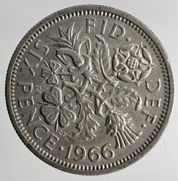 1966 Elizabeth II 2nd Sixpence Coin | Fine Collectable Grade