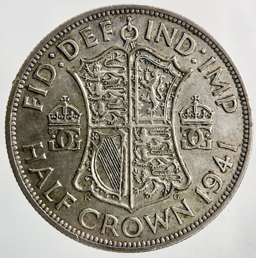1941 George VI Half - Crown Silver Coin | Fine Collectable Grade
