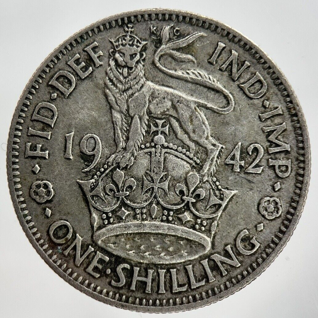 1942 George VI Shilling Silver Coin | Fine Collectable Grade