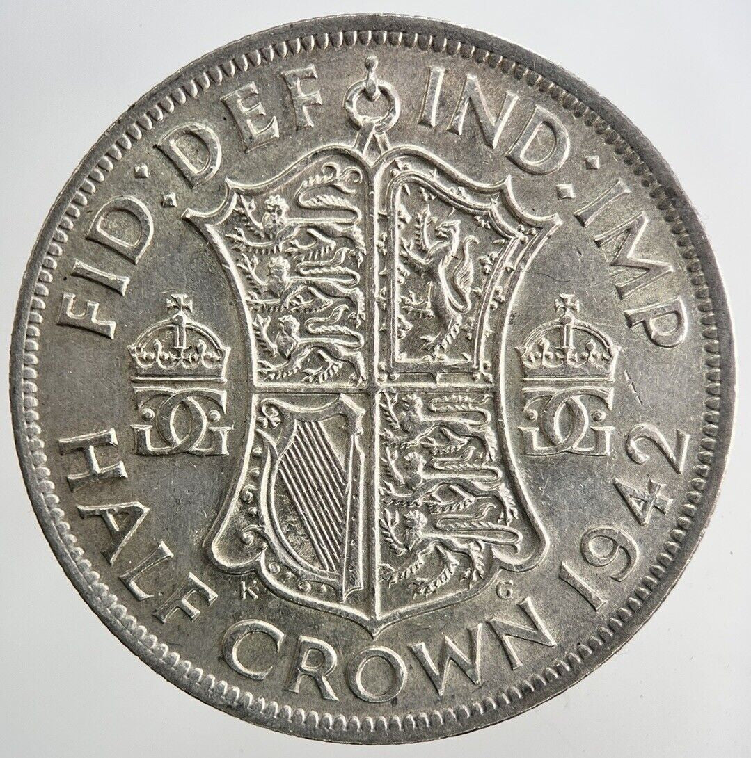 1942 George VI Half - Crown Silver Coin | Fine Collectable Grade