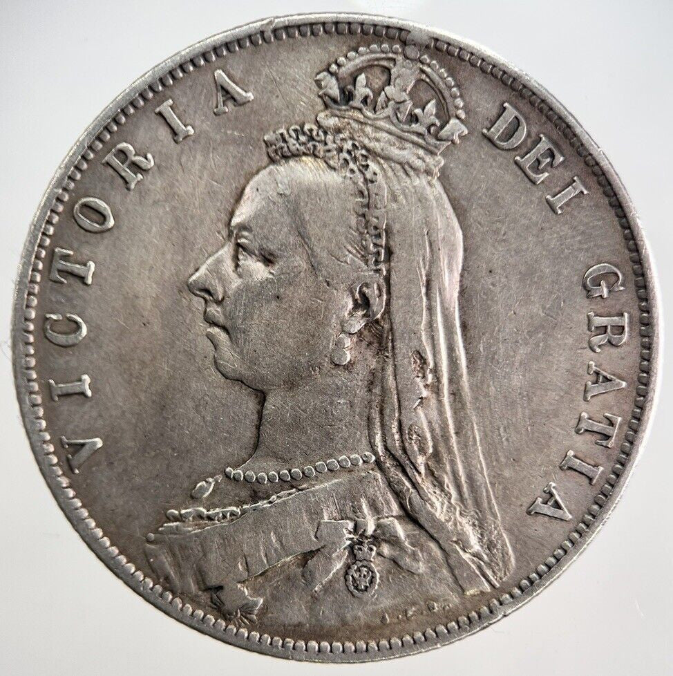 1889 Victoria Half - Crown Silver Coin | Fine Collectable Grade | a341