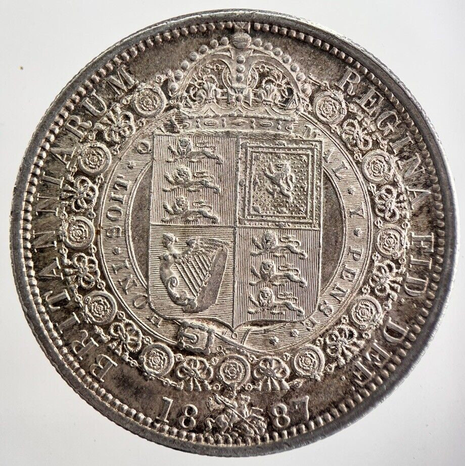 1887 Victoria Half - Crown Silver Coin | Very High Grade | a2632