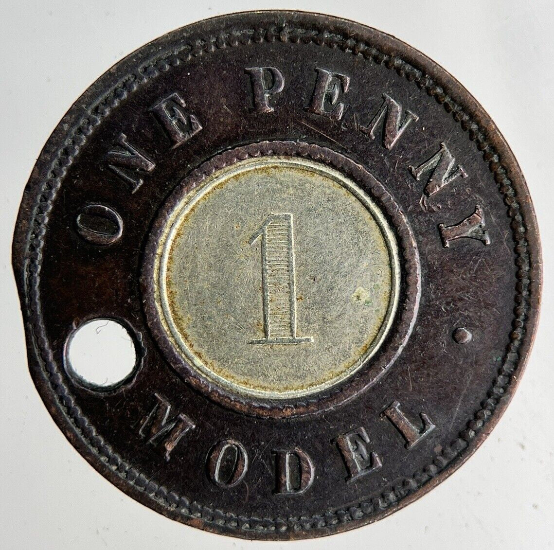 British Queen Victoria One Penny Model Token Coin | Fine Collectable Grade