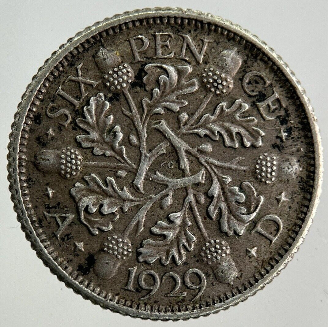 1929 George V Sixpence Silver Coin | Very High Grade