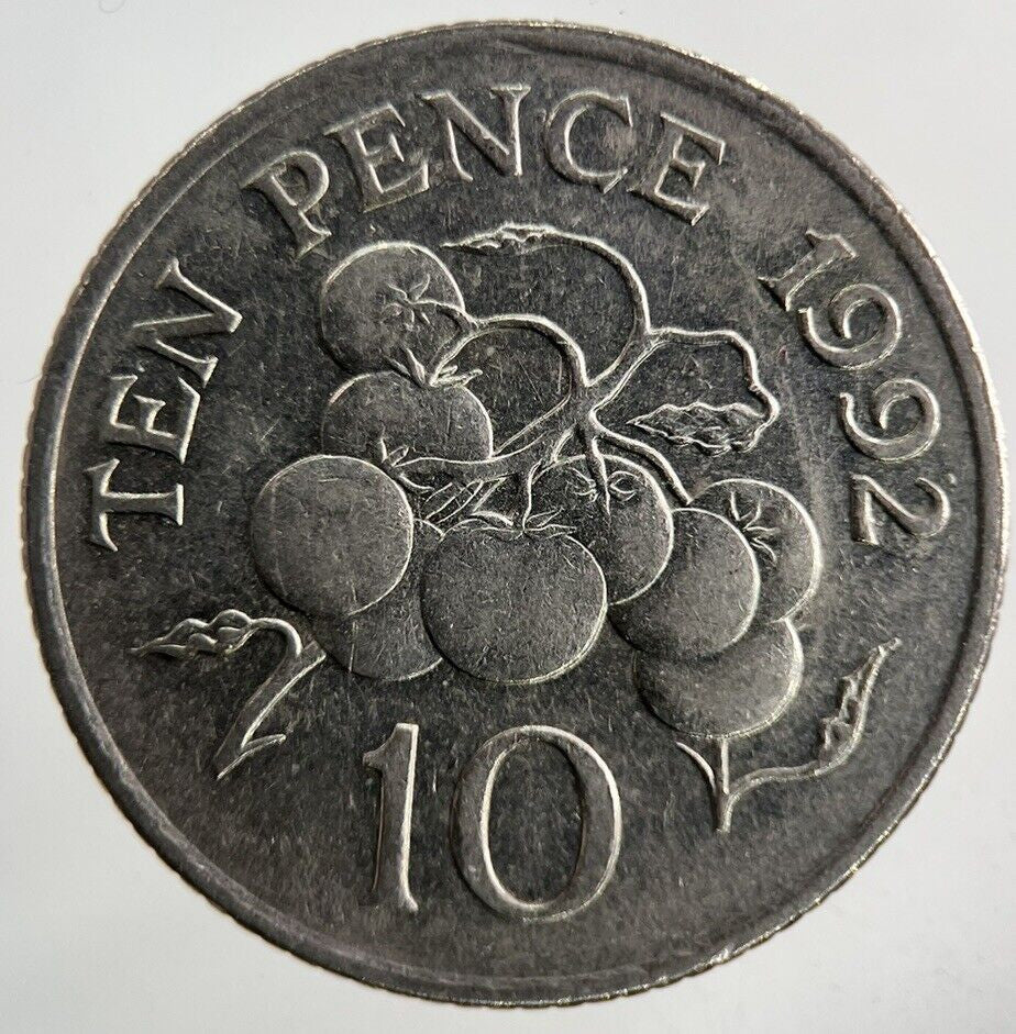 1992 Guernsey 10p Ten - Pence Coin | Fine Collectable Grade