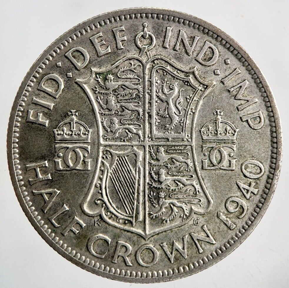 1940 George VI Half - Crown Silver Coin | Fine Collectable Grade