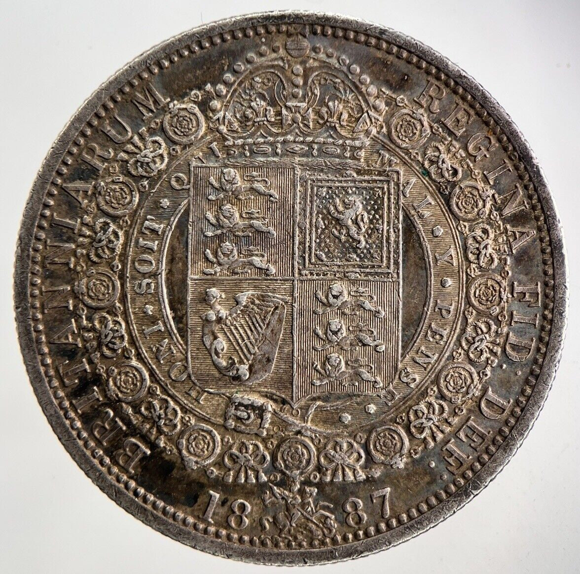 1887 Victoria Half - Crown Silver Coin | Very High Grade